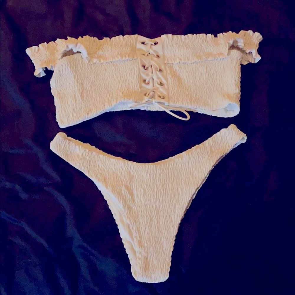 Two Piece Swim Suit - Off Shoulder